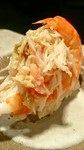 あさ海流にしゃちほこ握りにした行橋産『松川エビ』