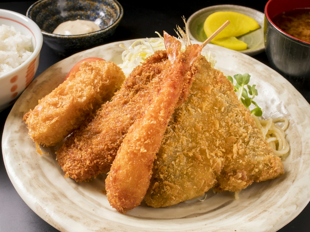 海老・ロースカツ定食