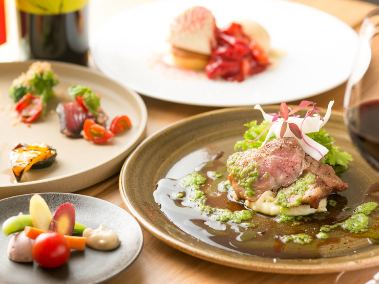 Chef's choice course using plenty of Kobe ingredients