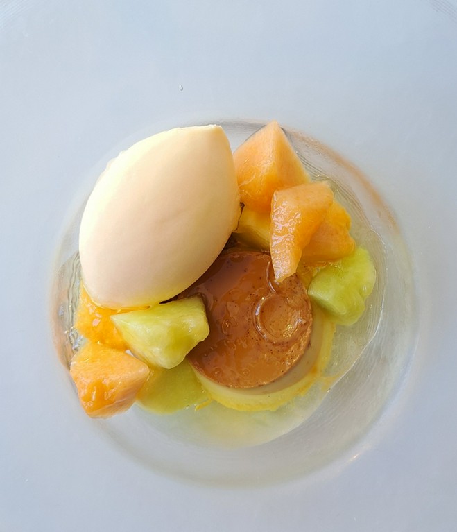 メロンのプリンアラモード フランジェリコアイスクリーム