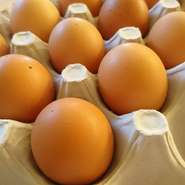 昔ながらの丁寧な育て方と人間も食べれる安心安全な完全自家配合飼料で育つ卵は全く臭みがなく味が濃厚。BONDで使用する卵は全てお料理、デザート共やまぶき卵です。https://www.kannan-farm.co.jp/