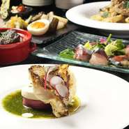 利用可能曜日：日・月・火・木・金・土

※仕入れの状況により内容が変更になる場合がございます。
※水曜日はコース内容が異なりますのでご注意ください。