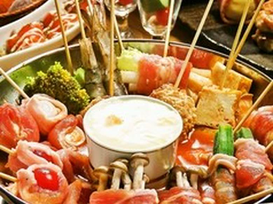 【とろ～りSNS映えトマトチーズ串鍋で女子会】3時間飲み放題付女子会コース