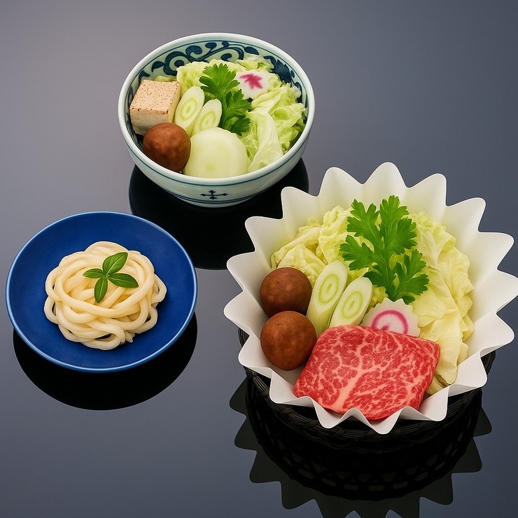 [Hanya Makanan] Hidangan sukiyaki daging sapi hitam Jepang pilihan khusus *Ini bukan pilihan makan sepuasnya