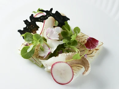 季節感あふれる九州の魚介を、クリエイティブな一皿に