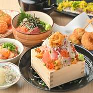 和菜美の宴会コースは、旬の食材をふんだんに使った贅沢なメニュー構成が魅力です。前菜からメインディッシュ、デザートまで、料理長が心を込めて作る一品一品が楽しめます。