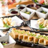お客様に提供している料理は、美味しいだけではなく皿や盛り付けにもかなりこだわりを持っています。見た目でも楽しめるものばかりなので、フォトジェニックなパーティーなどにもご利用ください。