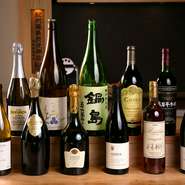 料理に合わせての日本酒はをマッチングしてくれる『おまかせペアリング』をどうぞ。日本酒以外のお酒も豊富に取り揃えておりますので、当店ソムリエにお声がけくださいませ。