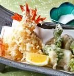 天使の海老や旬のお野菜を盛合せました