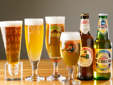 常時3種類の樽生ビールや、人気のイタリアビールに注目