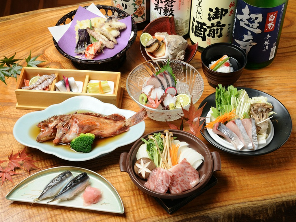 倉敷の旬の食材を味わえるコース【飲み放題120分付】7000円