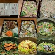 当店人気の季節の土鍋ご飯のお持ち帰りも承っております。
３人前　２５００円(税別)
５人前　３６００円(税別)