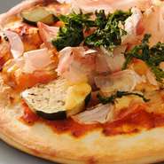 とまと、大葉、茄子、ピーマン、にんにく