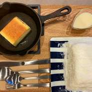 obi糸かき氷(そらいろ) & 鉄板チーズケーキセット