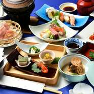 婚礼の顔合わせや、食事会に本格的な会席コースです。