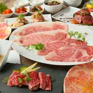 脂の甘みと赤身の奥深い味わいをとことん楽しめるコース。私が惚れ込んだ三河和牛のポテンシャルをぜひ体験してください。