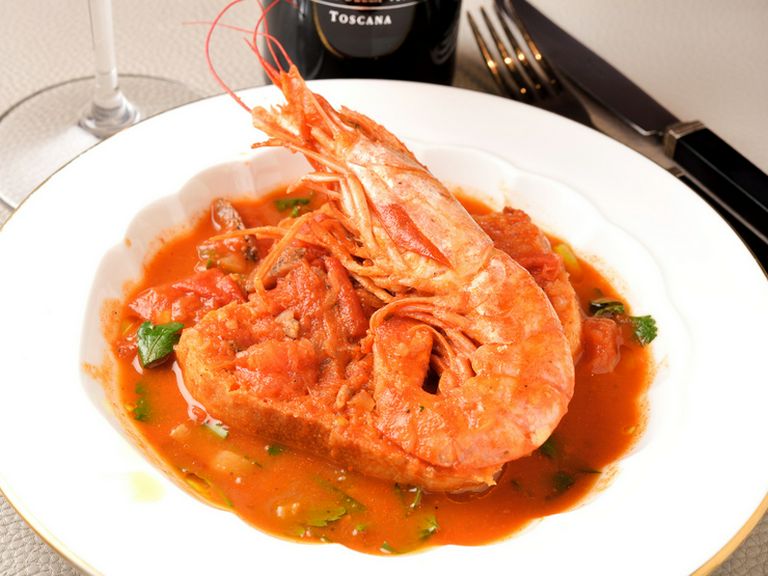 濃厚な海老味噌の『ガンベリーニのスープ(海老)』