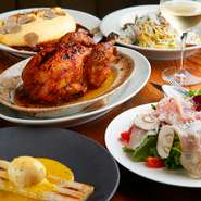 宴会やパーティーに好適なコース料理を用意