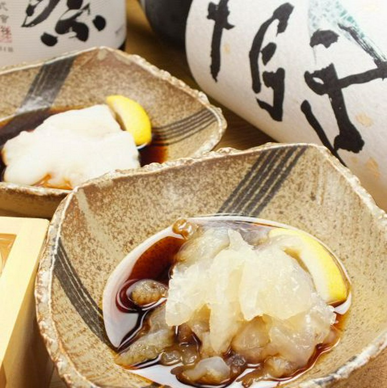 生のタコをスライスしてポン酢に漬けるだけ『生タコポン』