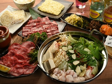 ぷりぷりのモツも、焼肉も両方食べれる欲張りプラン『大将焼肉＆モツ鍋コース』120分飲み放題付