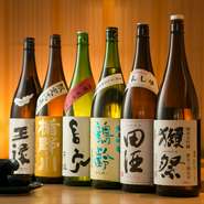 鮮魚と合わせて楽しみたい、日本酒は常時約15種類をご用意