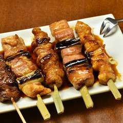 その日の良質な食材を串焼で『串焼盛り合せ（5本）　塩・たれ』