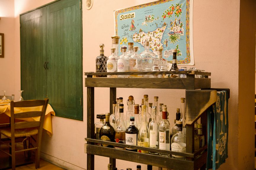 カメリエーレがワゴンで運んできてくれるグラッパも楽しみ