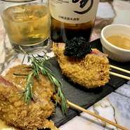 ブラックキャビアの塩気と熟成牛の旨味。
まろやかな甘みと雲丹のコク。