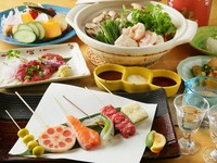 味も量も言うことなし！　『特選宴会コース』＊2時間飲み放題付＊