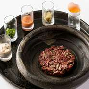 帆立貝と和牛ヒレ肉のタルタル