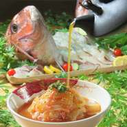 鯛めしは南予風・東予風、ハモしゃぶ、鯛しゃぶなどご用意できます。