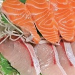 お好き魚の刺身を自分で選んでご注文できます○サーモン、○ブリ、○いくら、○カンパチ、○真鯛、○うに