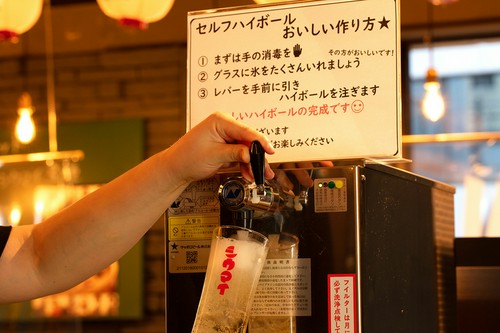 セルフハイボール＆レモンサワー飲み放題は1時間500円！！