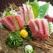 まず最初に注文したい『特撰まぐろ三種盛り』