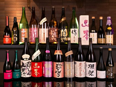 逸品料理にふさわしい、選りすぐりの銘柄が種類豊富