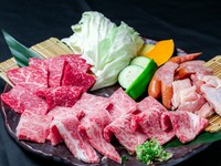 三角バラ・匠カットカルビ・和牛ハラミ・宮崎日南鶏・ウインナー・焼き野菜（ハーフ）