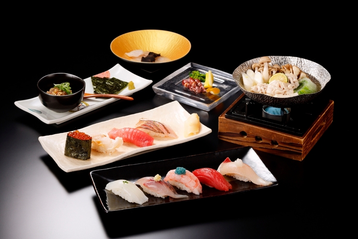 Enjoy classic sushi in a casual setting with our <9-piece sushi> course for ¥9,800 (tax included).