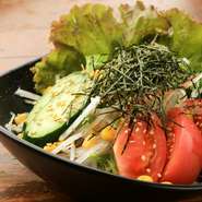 水菜と大根の野菜サラダ