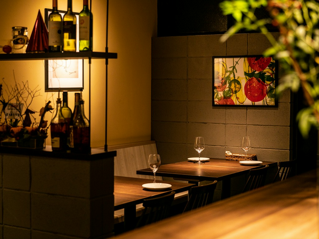 肩肘張らずにゆったりとできる空間で、イタリアンデート