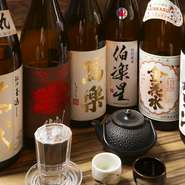 「ふぐ」を始め、海鮮料理と一緒に味わえる20種類以上の日本酒