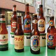 各国30種類以上のビールで乾杯♪
タヒチ・プーケット・スペイン・ベルギーなど、日本では貴重なビールが勢揃い！是非ご賞味ください！
