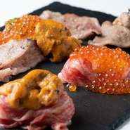 極上肉と寿司のコラボ！最強肉寿司登場！ほっぺが落ちた～