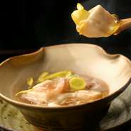 京豆腐の渡り蟹あんかけ