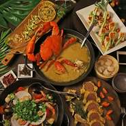 スベリヒユ？　ドゥルワカシー？　西表島産イノシシのしゃぶしゃぶ…石垣島、八重山の恵みいっぱいの逸品から和食、中華はじめ世界の名物を ブッフェスタイルにてご用意。