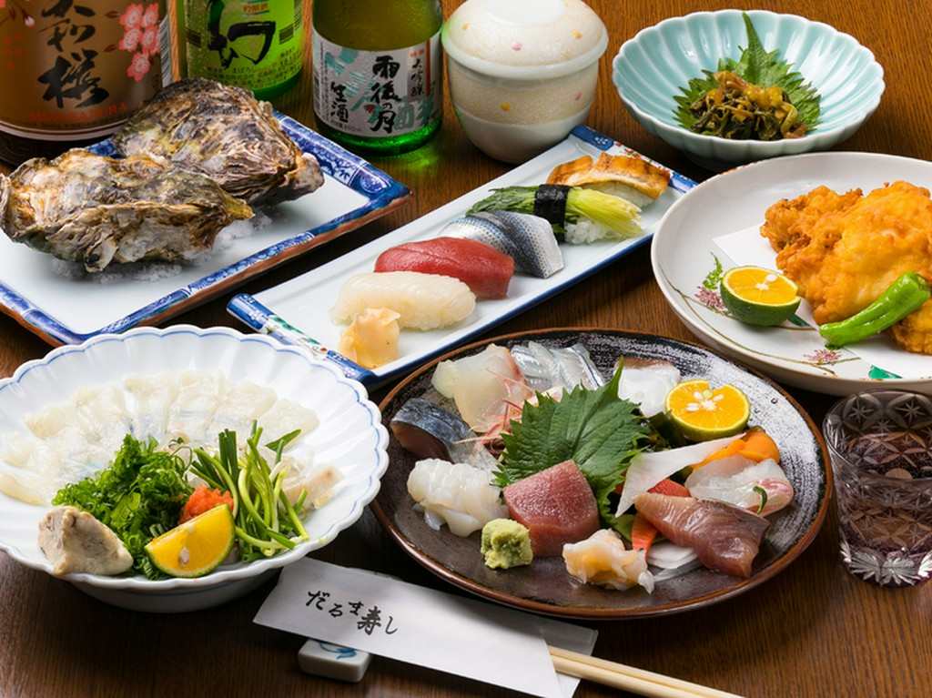 瀬戸内海の新鮮な魚介をふんだんに使用したコース料理