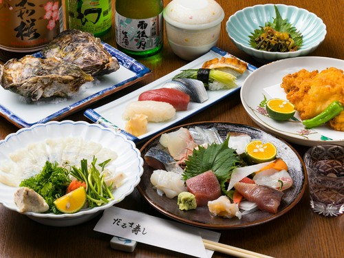 瀬戸内海の新鮮な魚介をふんだんに使用したコース料理