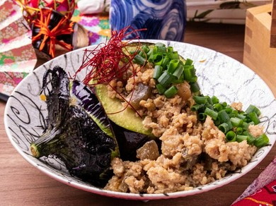 賀茂茄子の肉詰め