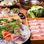 各種ご宴会、歓送迎会、忘新年会におすすめ！新鮮なお造りと名物しゃぶ鍋が満喫できる一番人気コースです。