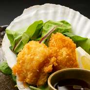 ［　刺　］甘みと旨みのある肉厚な一品
［浜焼き］出汁醤油で香ばしく
［フライ］肉厚な身を贅沢フライに