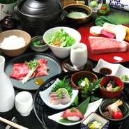 A5等級の神戸牛、野菜ソムリエ厳選の彩り豊かな旬野菜を用いたコース料理がおすすめです。